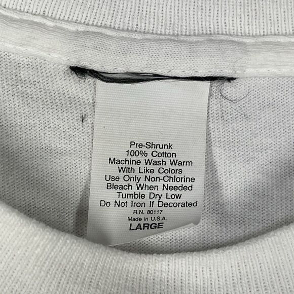 Vintage Oregon Love New York T Shirt White Large 100% Heavy Cotton Made in USA - Picture 2 of 6